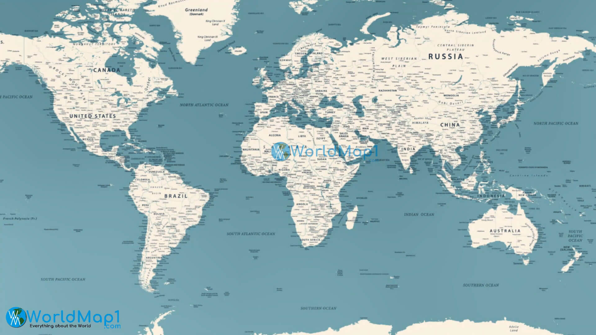 World Countries and Cities Map